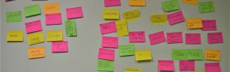 post its on wall